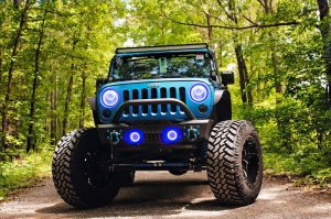 Jeep Wrangler Fog Light Halo Kit - ORACLE Lighting - LED - Blue - `07-`17
